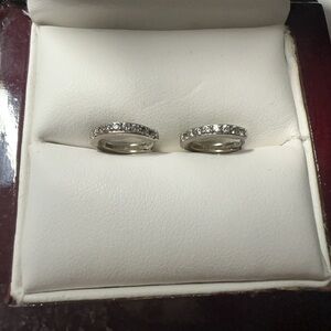 Elegant Set of 2 Pairs of Sterling Silver Small Hoop Earrings